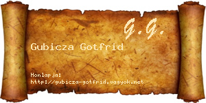 Gubicza Gotfrid névjegykártya